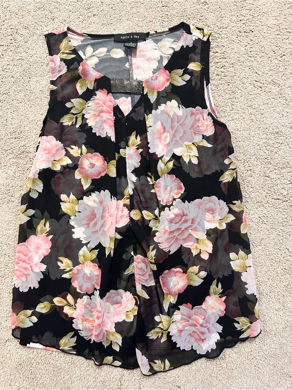 S black floral tank